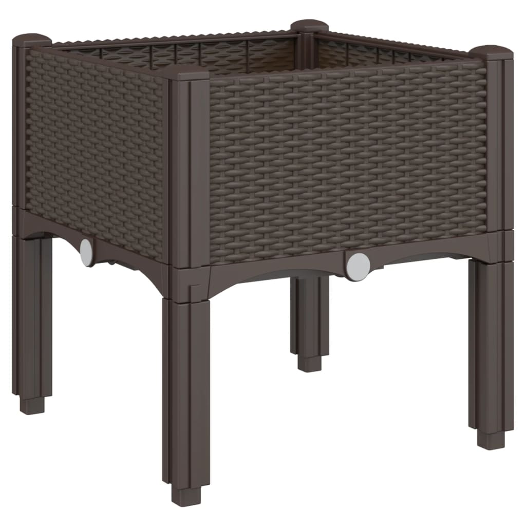 VidaXL Plantenbak met pot 40x40x42 cm polypropeen bruin