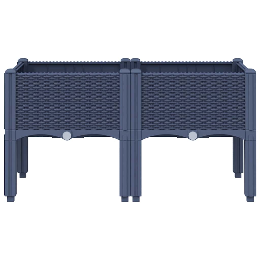 VidaXL Plantenbak met pot 80x40x42 cm polypropeen grijs