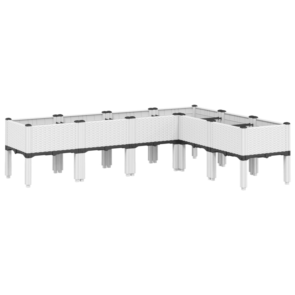 VidaXL Plantenbak met pot 160x120x42 cm polypropeen wit
