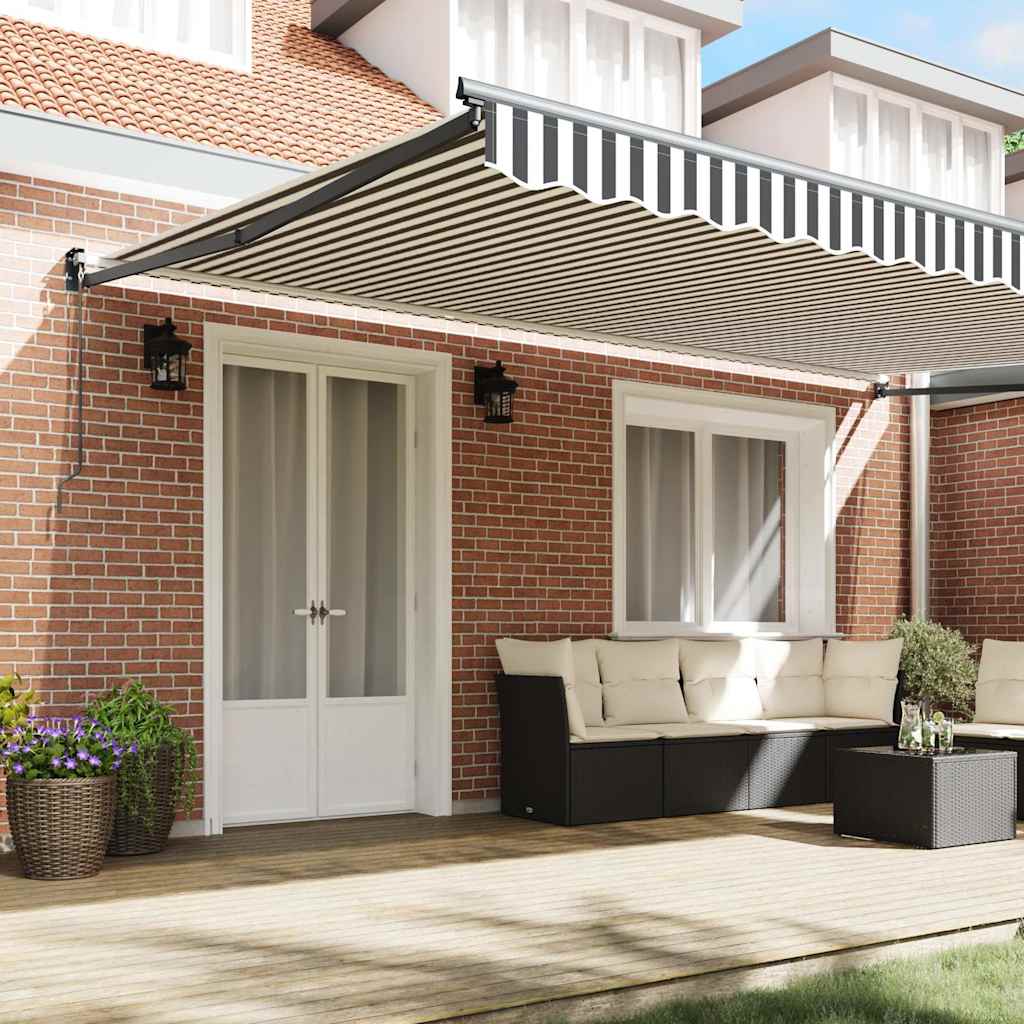 Vidaxl luifel uittrekbaar 5x3 m stof en aluminium antraciet en wit