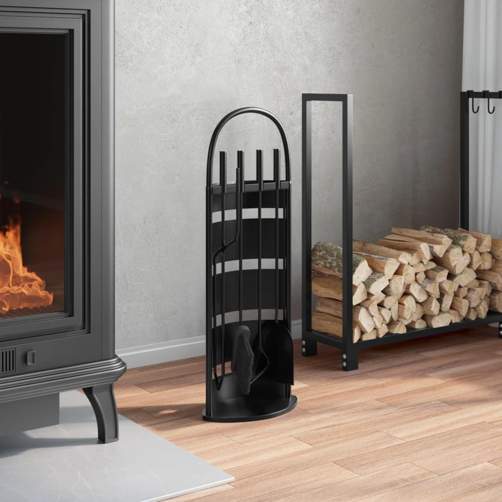 Vidaxl 5-delige openhaardgereedschapset 23x15x66 cm staal