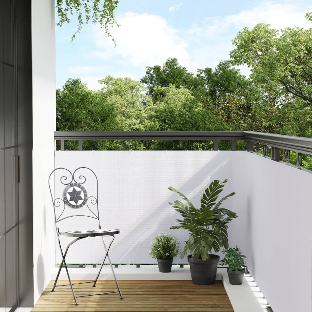 Vidaxl balkonscherm 300x90 cm polyrotan wit