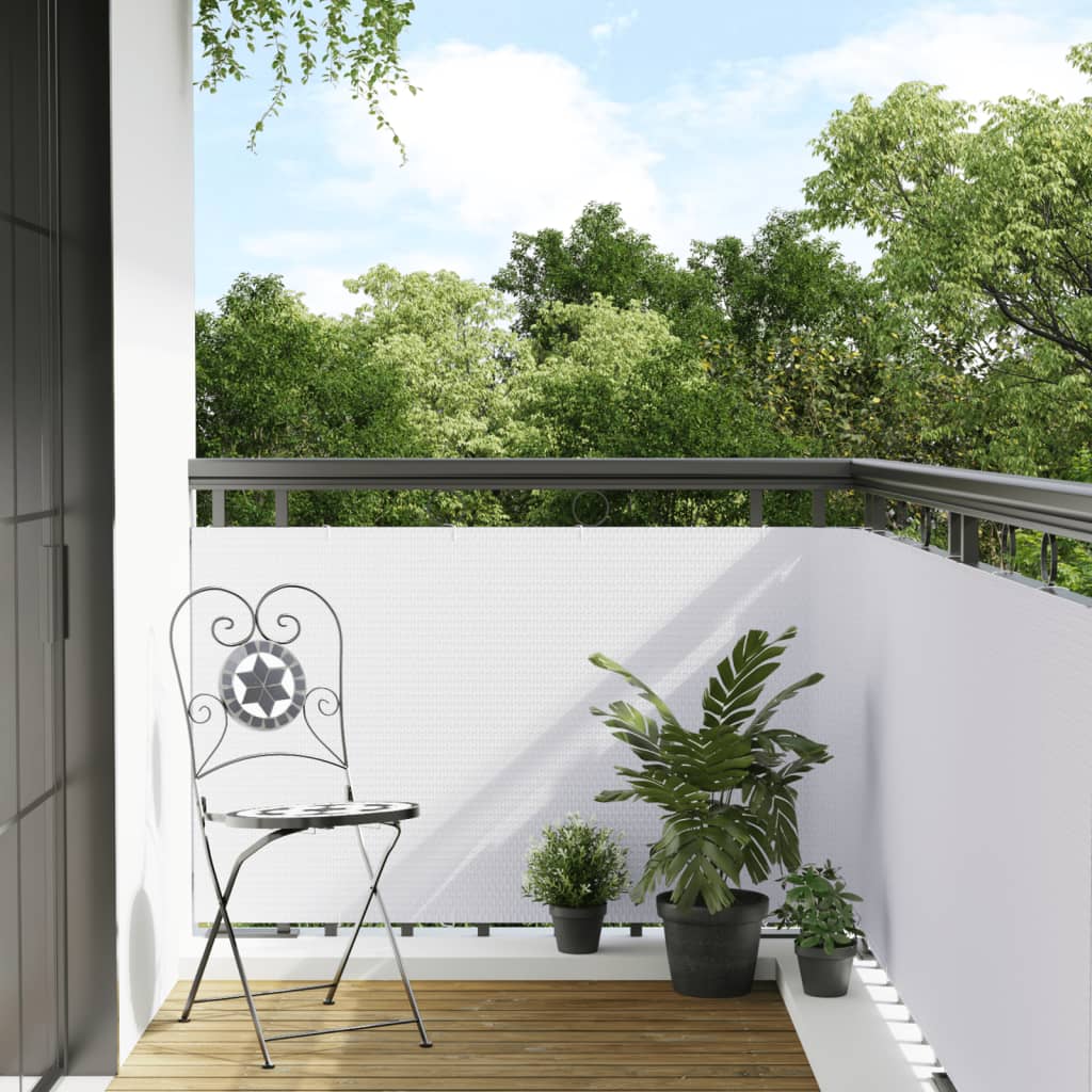 Vidaxl balkonscherm 400x80 cm polyrotan wit