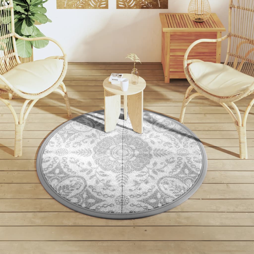 Vidaxl buitenkleed arakil ø 120 cm polypropeen lichtgrijs