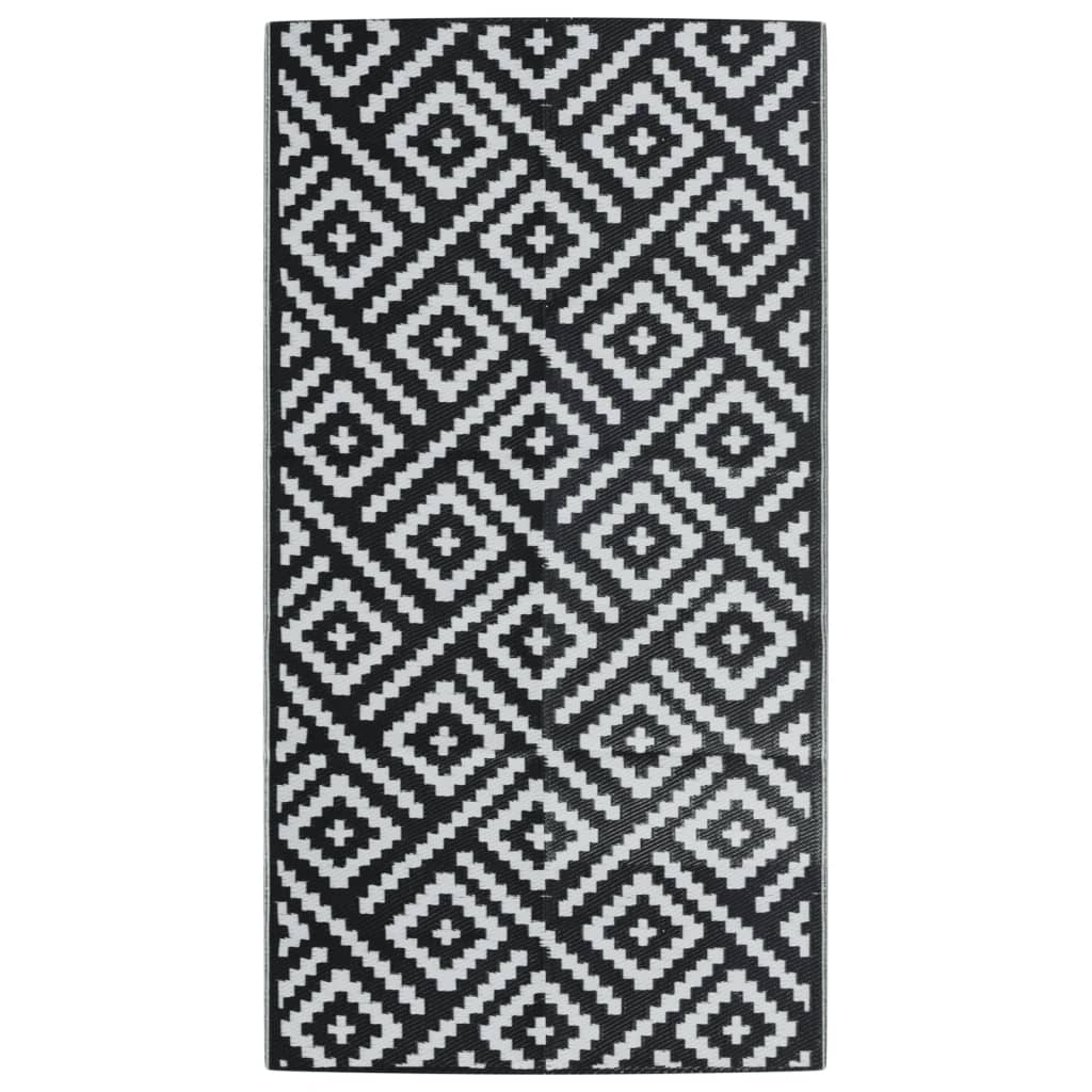 Vidaxl buitenkleed arakil 80x150 cm pp wit en zwart