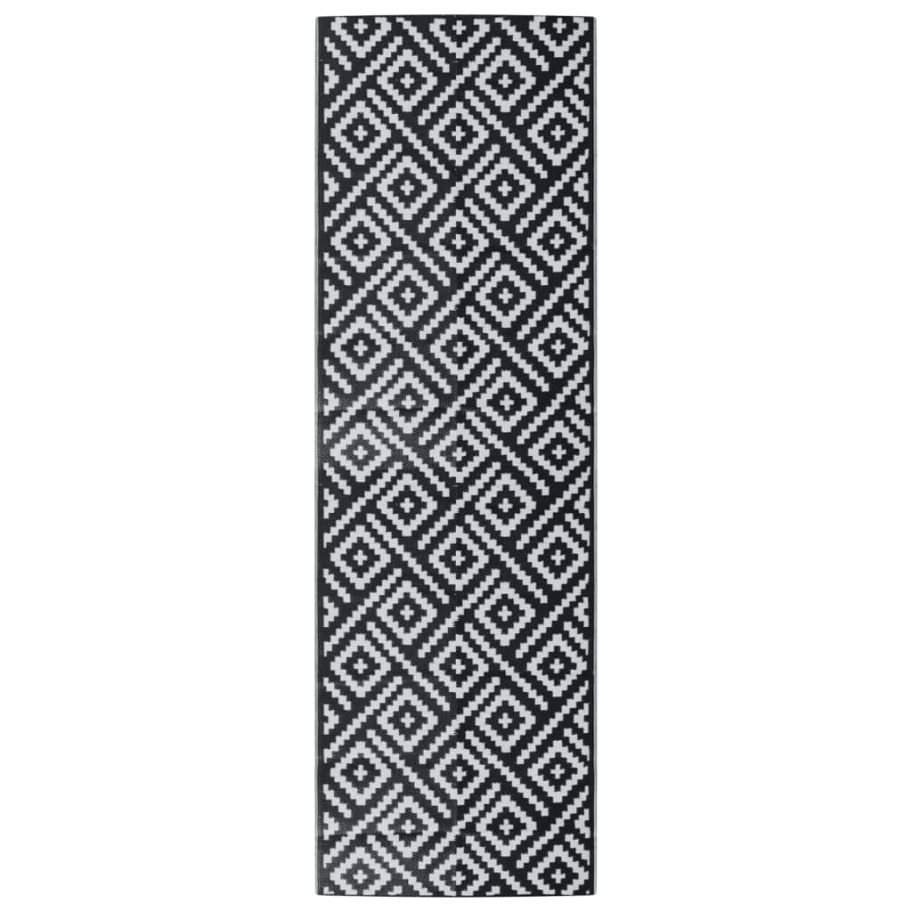 Vidaxl buitenkleed arakil 80x250 cm polypropeen wit en zwart