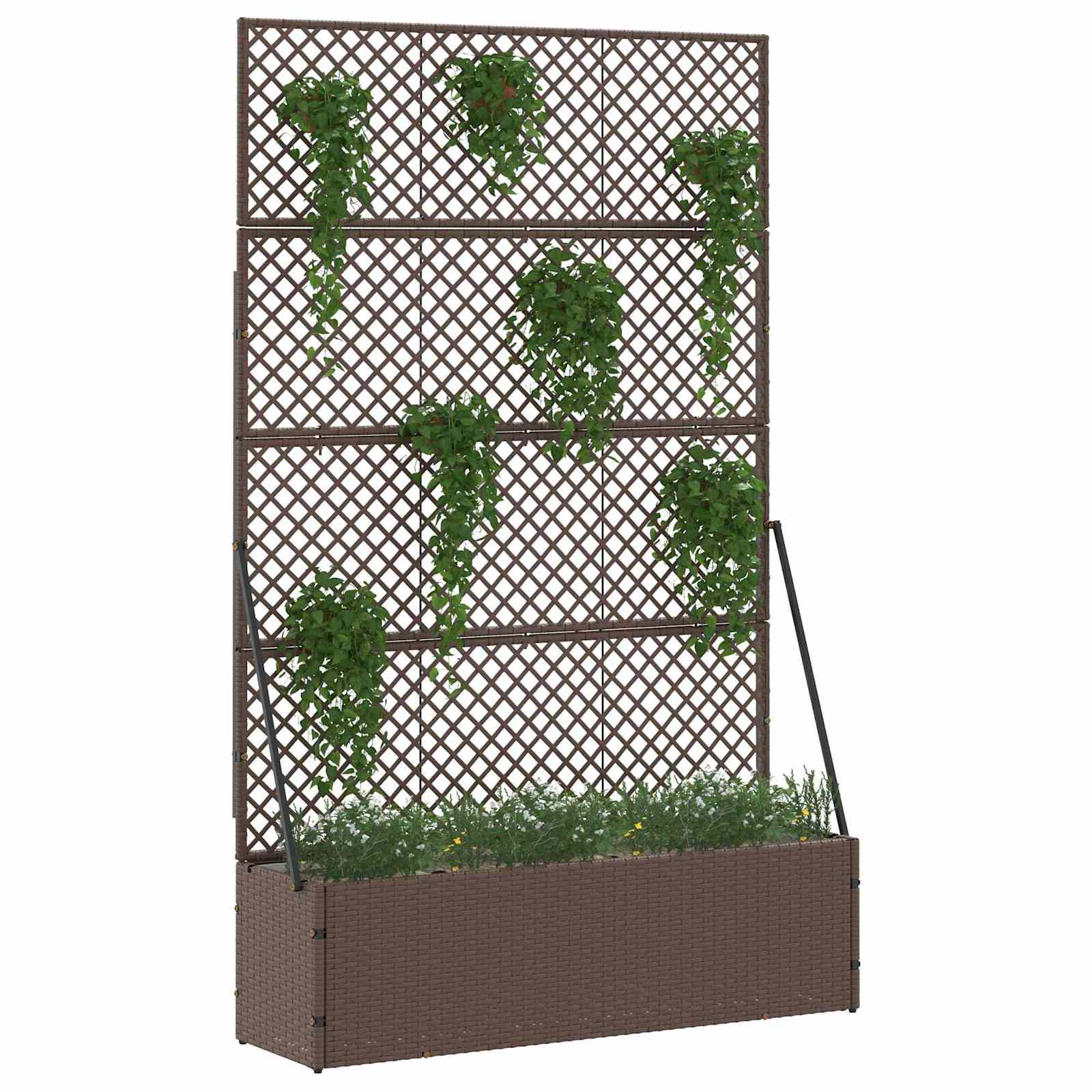 Vidaxl tuin bloempot bruin 105 x 30 x 170 cm metaal