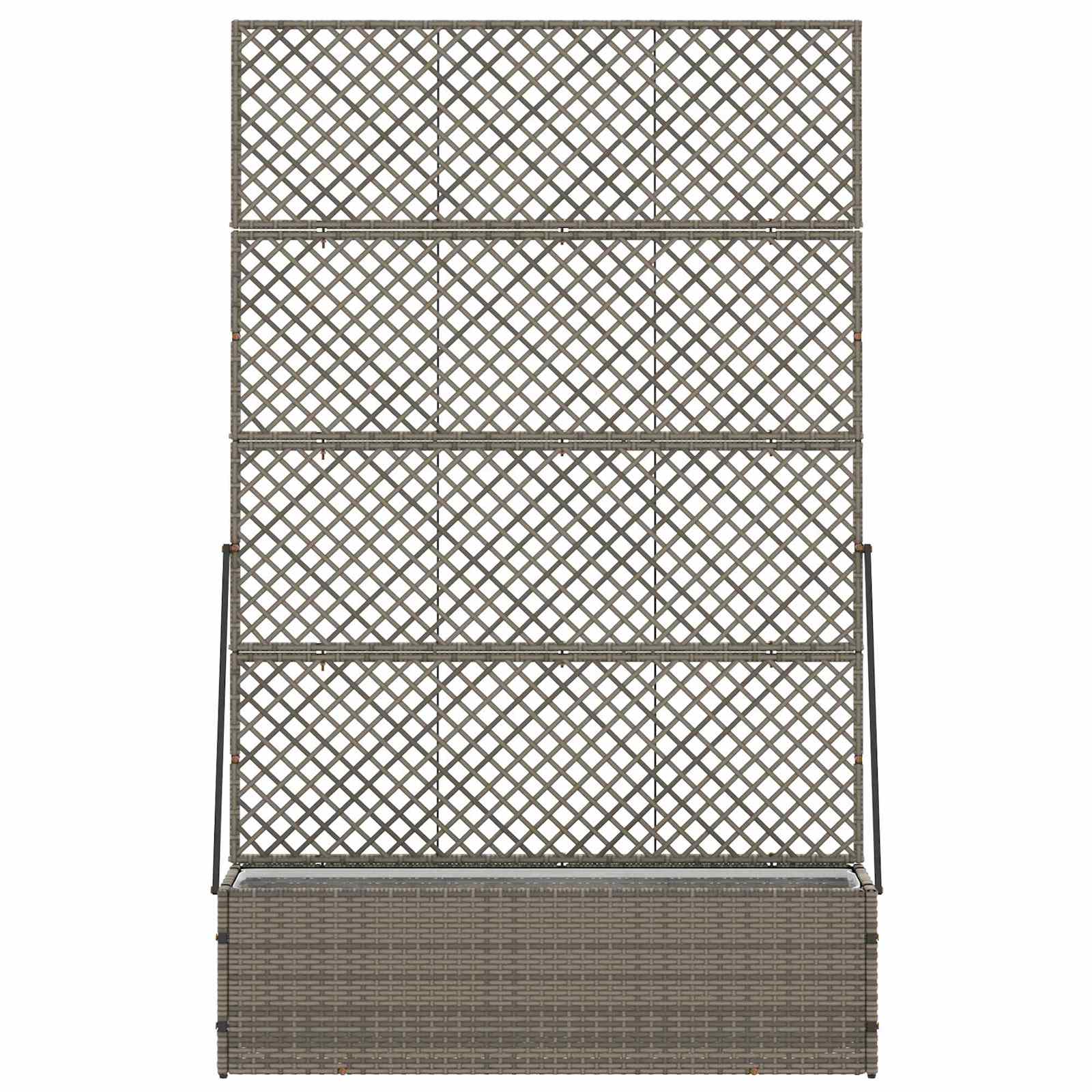 Vidaxl tuin bloempot grijs 105 x 30 x 170 cm metaal