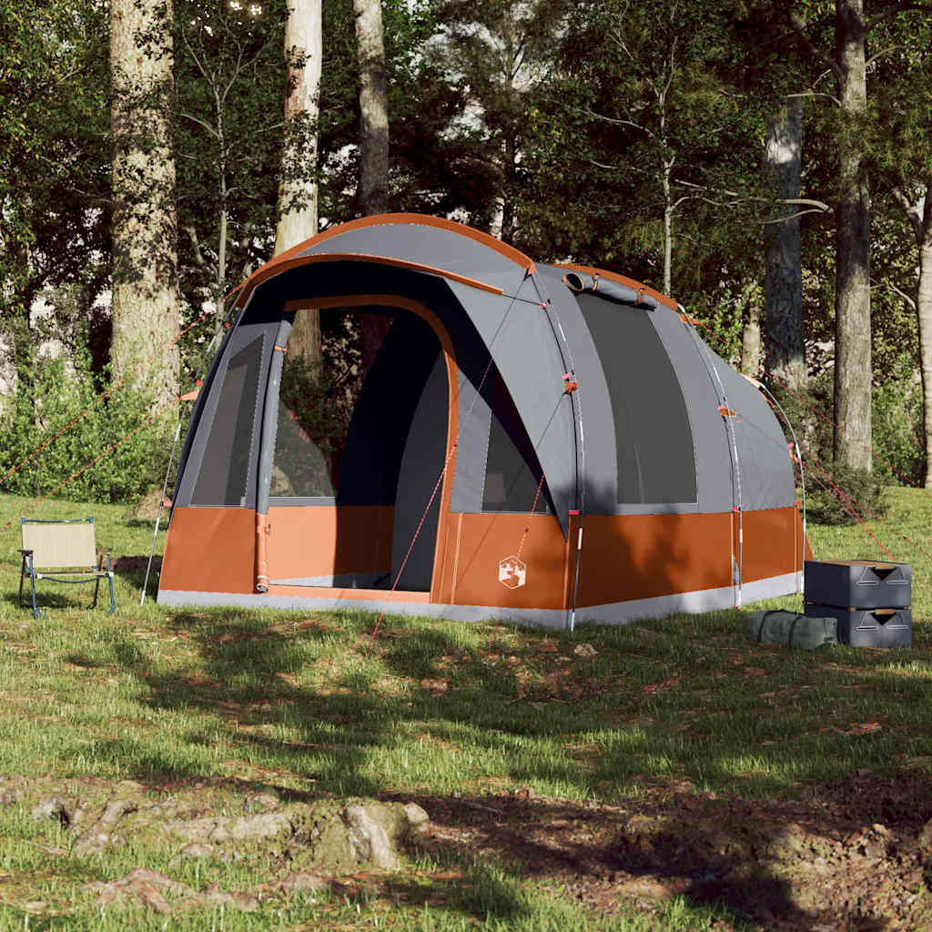 Vidaxl tunneltent 3-persoons waterdicht grijs en oranje