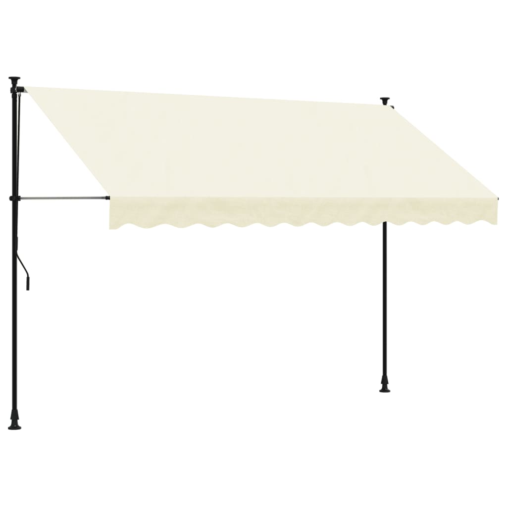 Vidaxl luifel uittrekbaar 300x150 cm stof en staal crèmekleurig