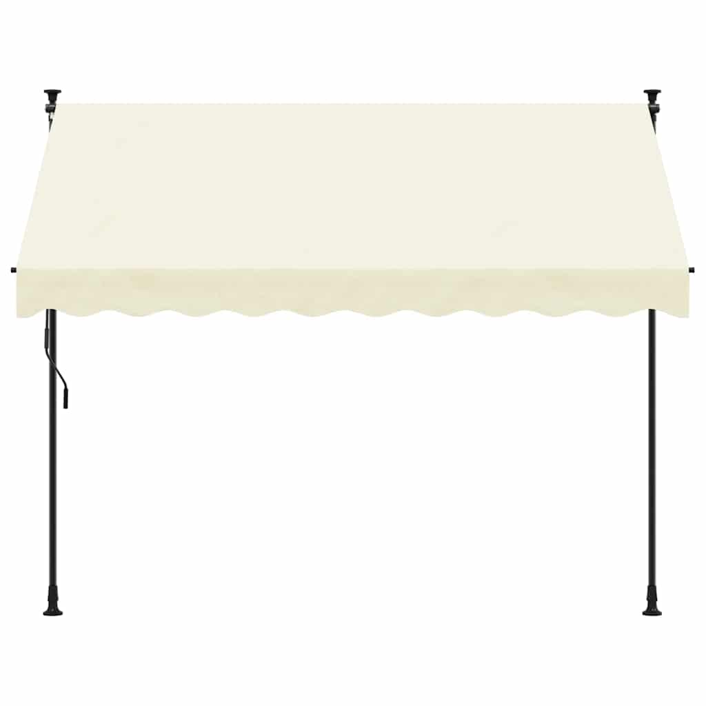 Vidaxl luifel uittrekbaar 300x150 cm stof en staal crèmekleurig