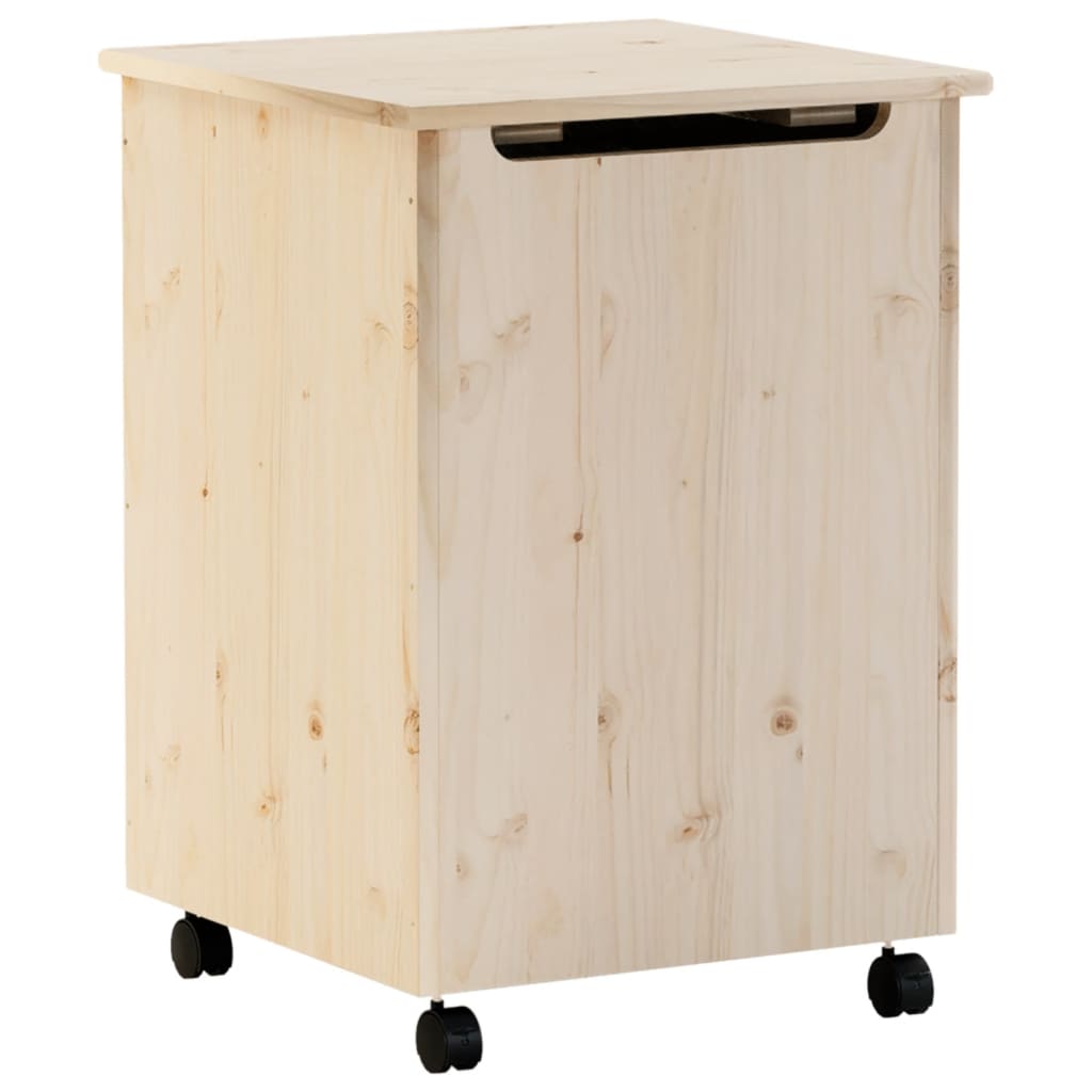 Vidaxl wasmand met wielen rana 45x45x64 cm massief groenhout