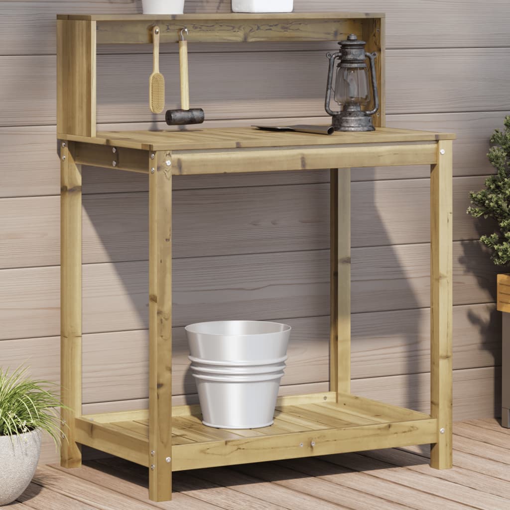 Vidaxl oppottafel met planken 82,5x50x109,5 cm geïmpregneerd hout