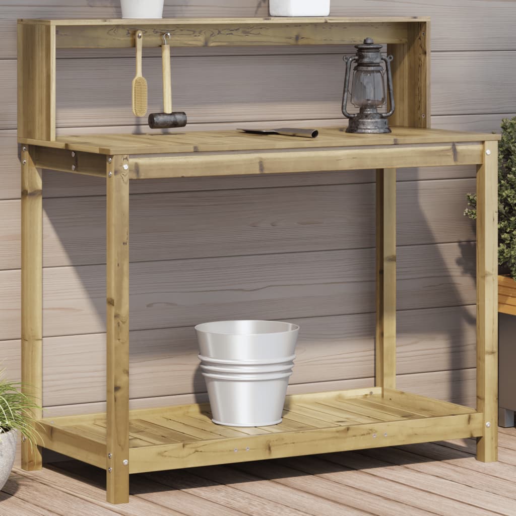 Vidaxl oppottafel met planken 108x50x109,5 cm geïmpregneerd hout