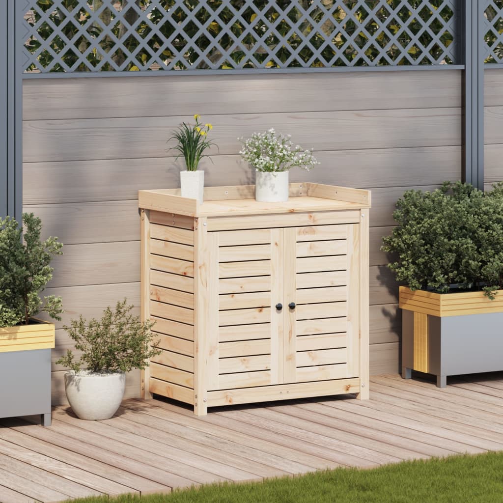 Vidaxl oppottafel met planken 82,5x50x86,5 cm massief groenhout