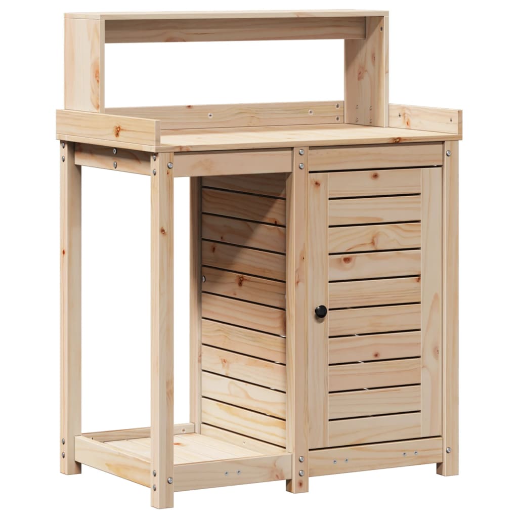 Vidaxl oppottafel met planken 82,5x50x109,5 cm massief groenhout