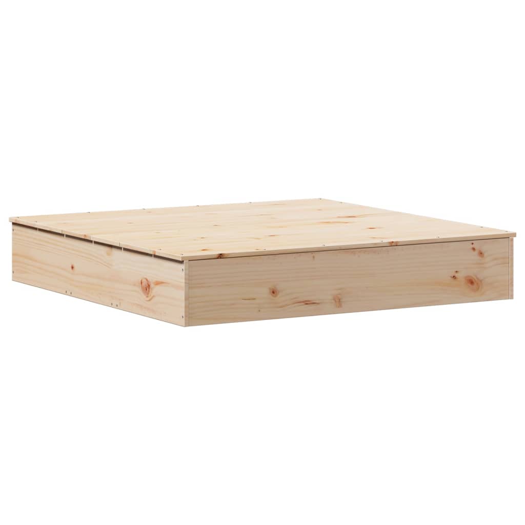 Vidaxl zandbak met deksel 111x111x19,5 cm massief groenhout