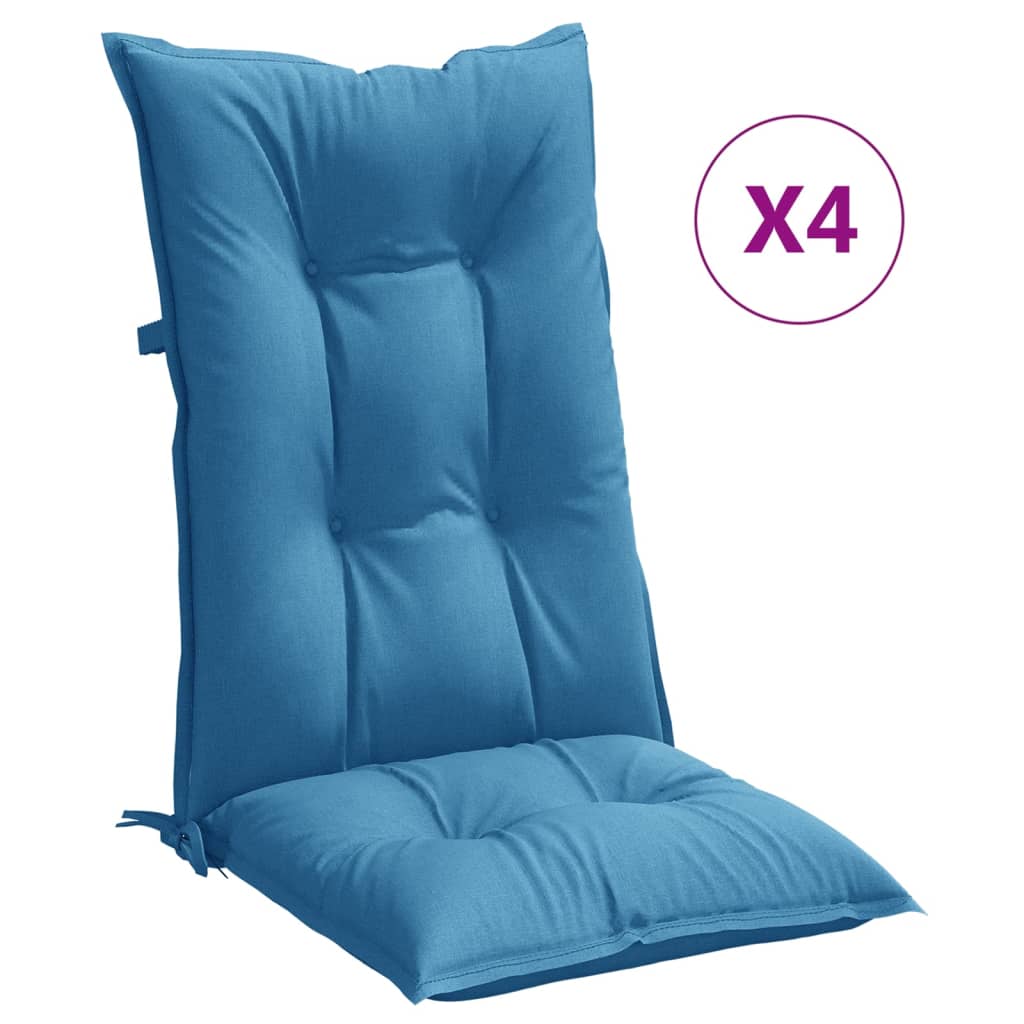 VidaXL Stoelkussens 4 st hoge vloerkleed 120x50x7 cm stof gemêleerd blauw