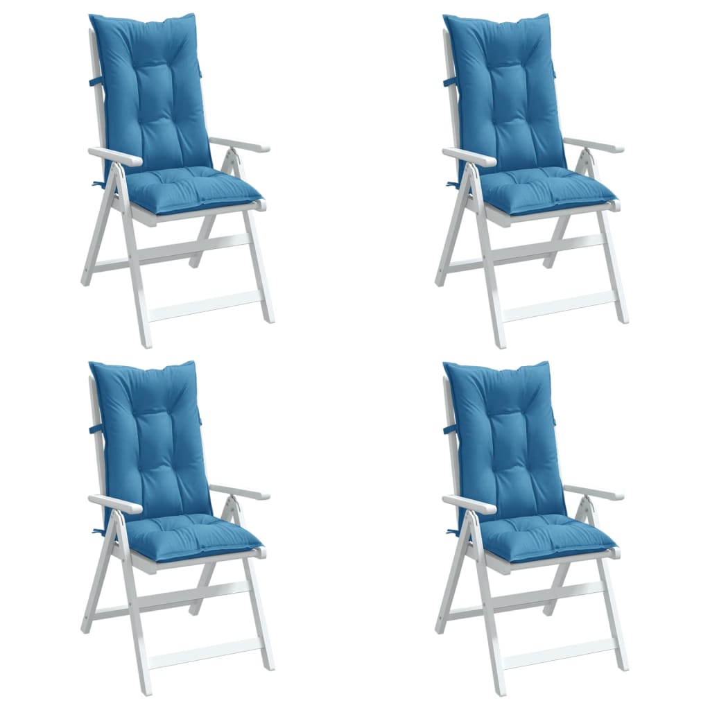 VidaXL Stoelkussens 4 st hoge vloerkleed 120x50x7 cm stof gemêleerd blauw