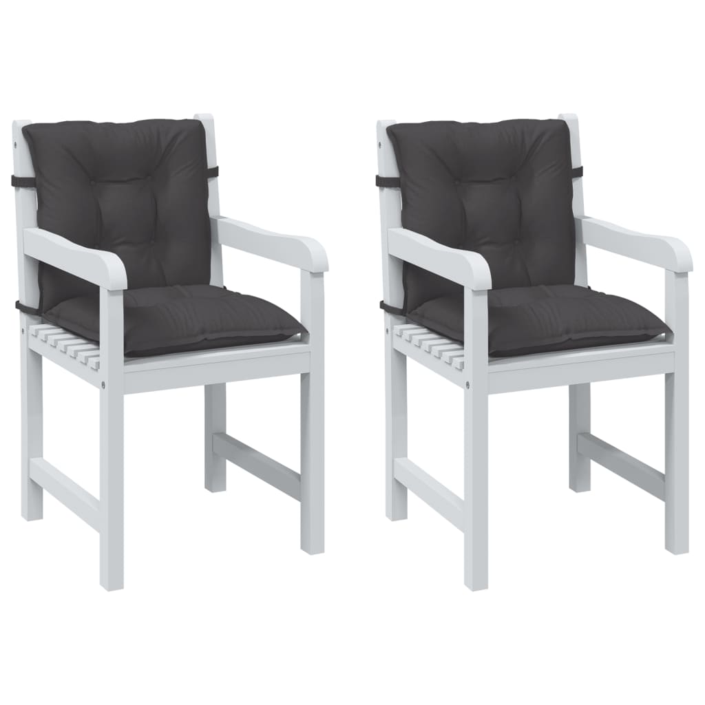 Vidaxl stoelkussens 2 st lage vloerkleed 100x50x7 cm stof gemêleerd antraciet