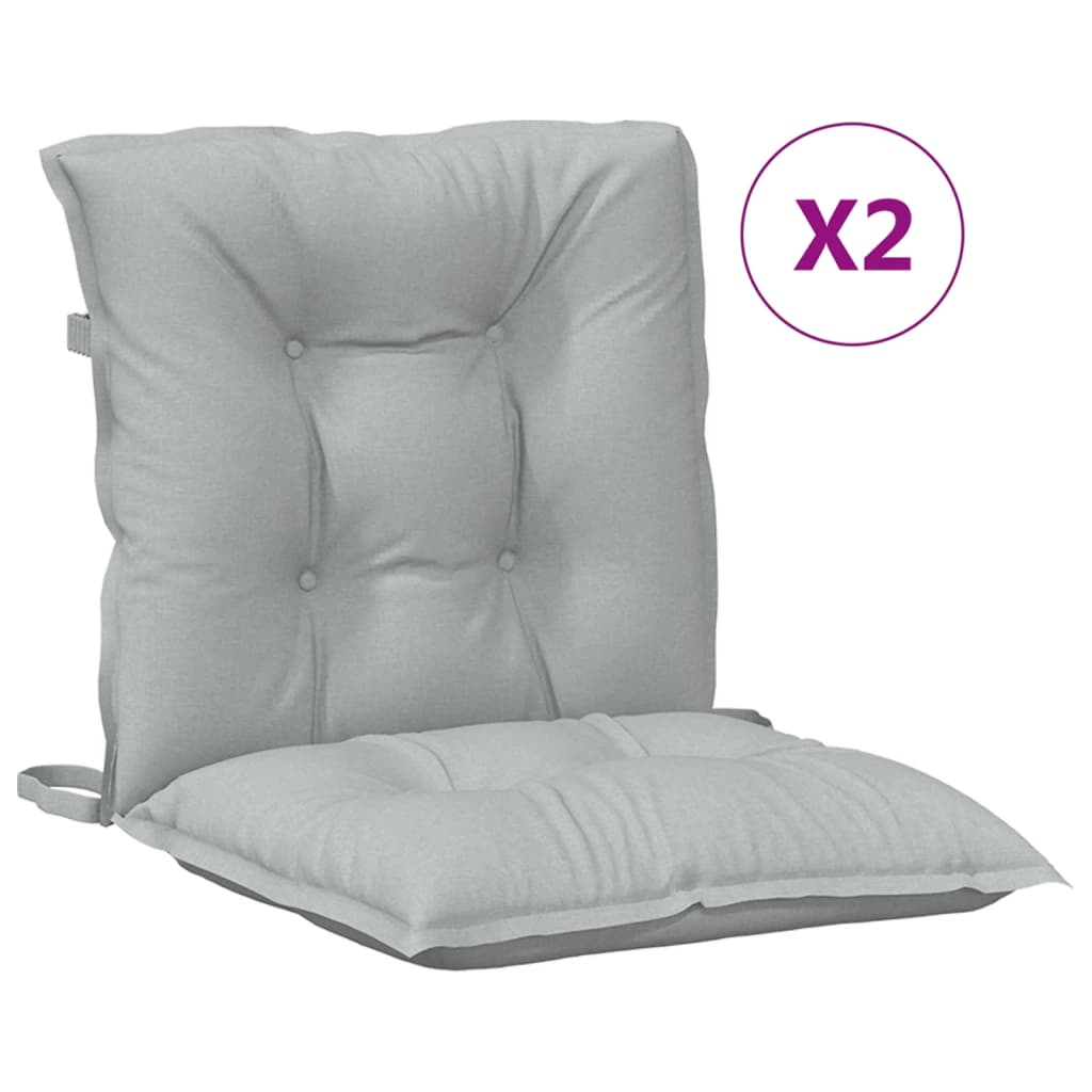 Vidaxl stoelkussens 2 st lage vloerkleed 100x50x7 cm stof lichtgrijs