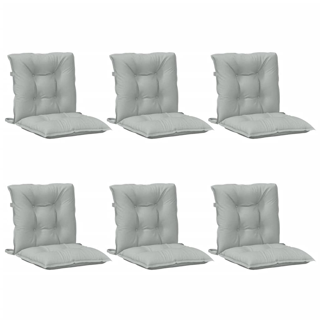 Vidaxl stoelkussens 6 st lage vloerkleed 100x50x7 cm stof lichtgrijs