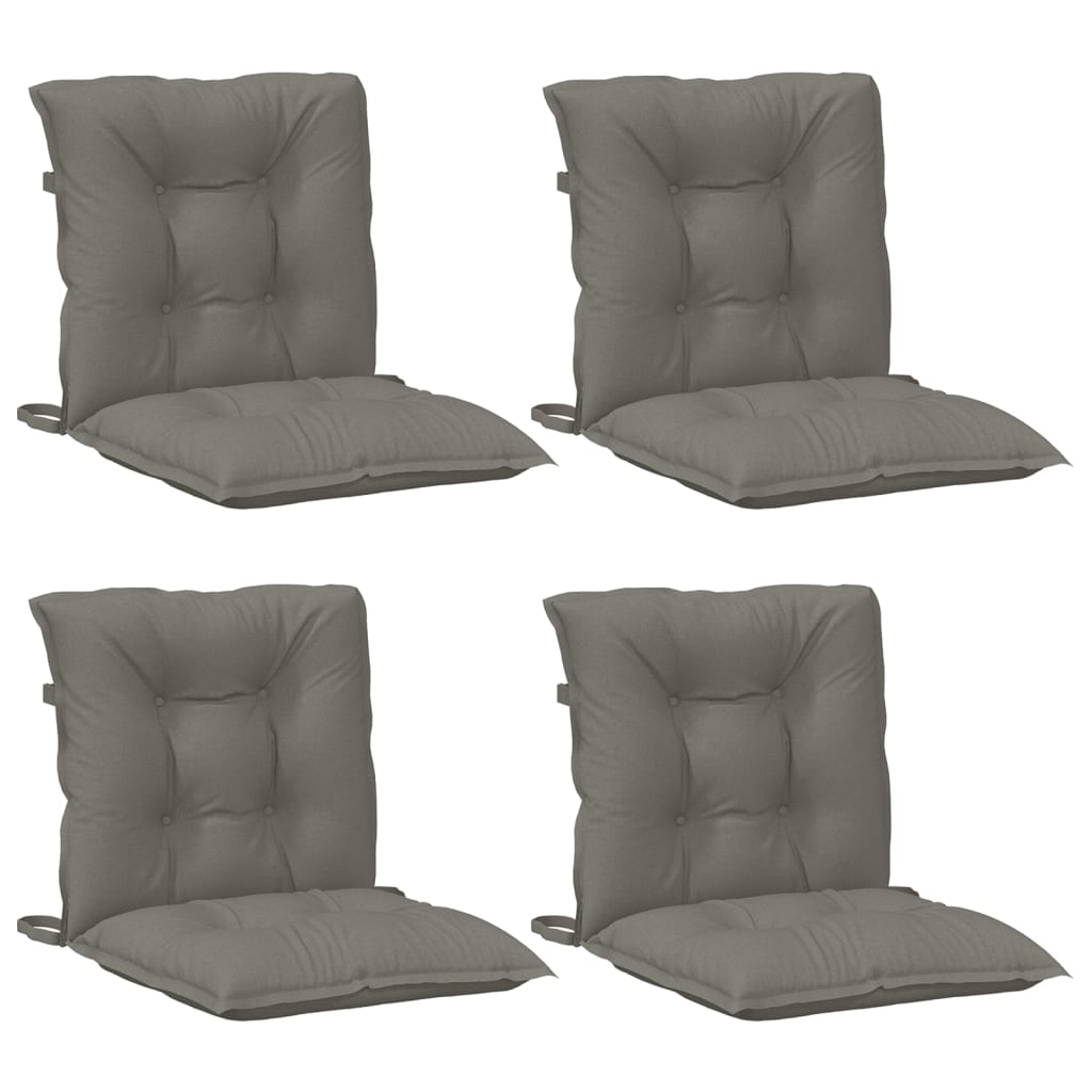 Vidaxl stoelkussens 4 st lage vloerkleed 100x50x7 cm stof donkergrijs