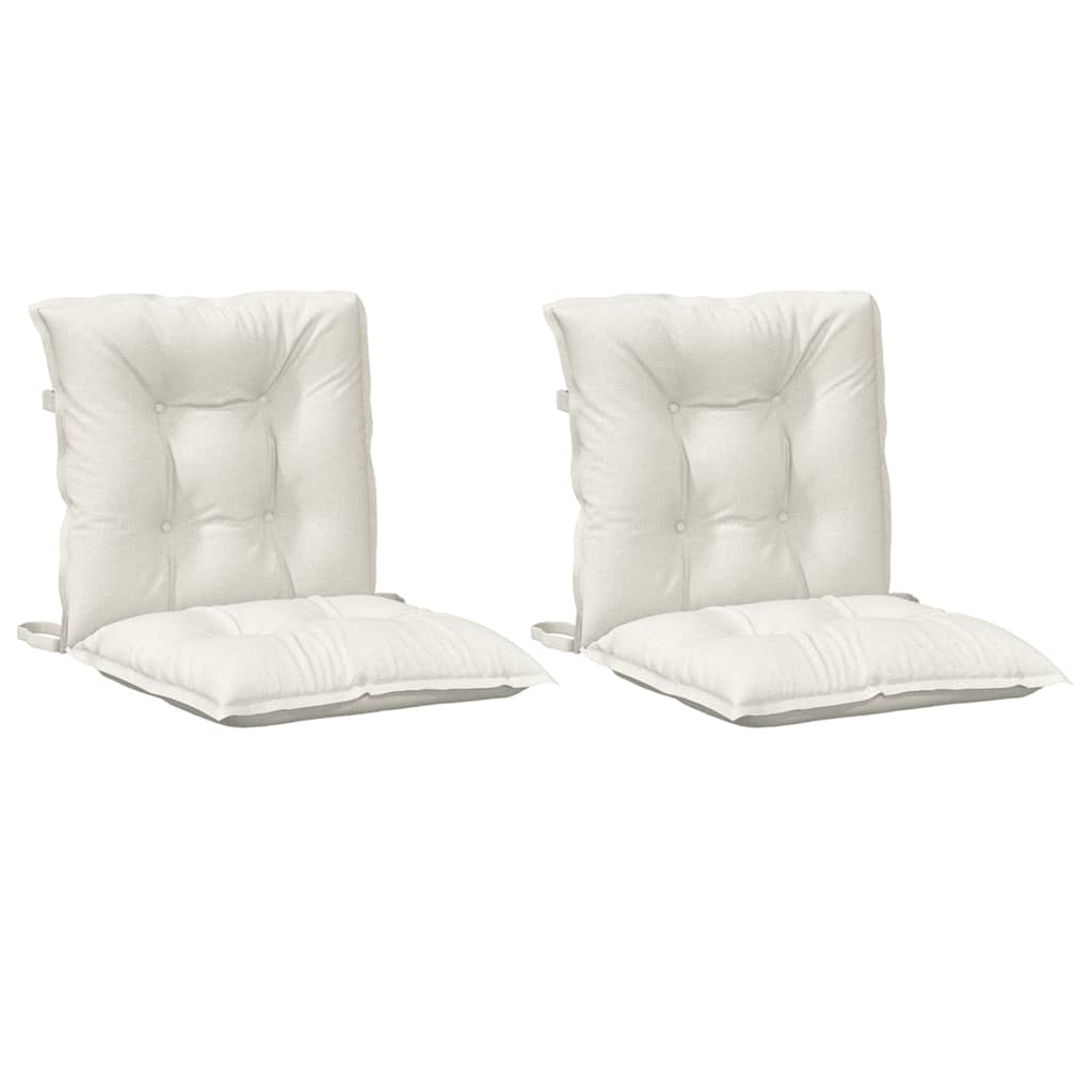 Vidaxl stoelkussens 2 st lage vloerkleed 100x50x7 cm stof gemêleerd crème