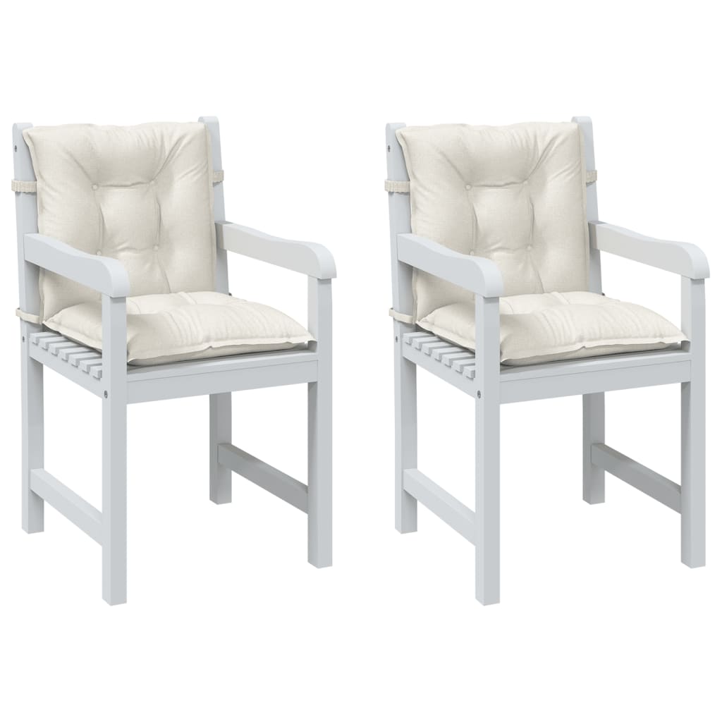 Vidaxl stoelkussens 2 st lage vloerkleed 100x50x7 cm stof gemêleerd crème