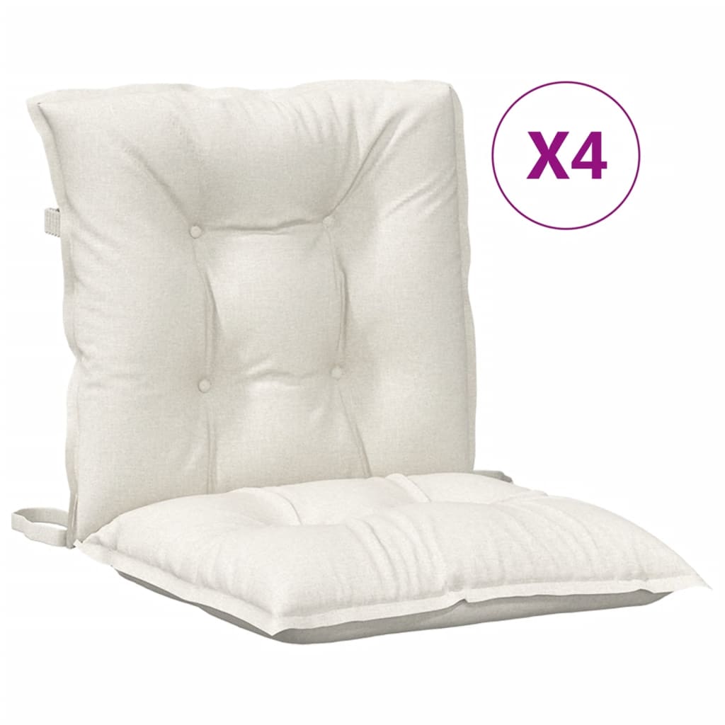 Vidaxl stoelkussens 4 st lage vloerkleed 100x50x7 cm stof gemêleerd crème