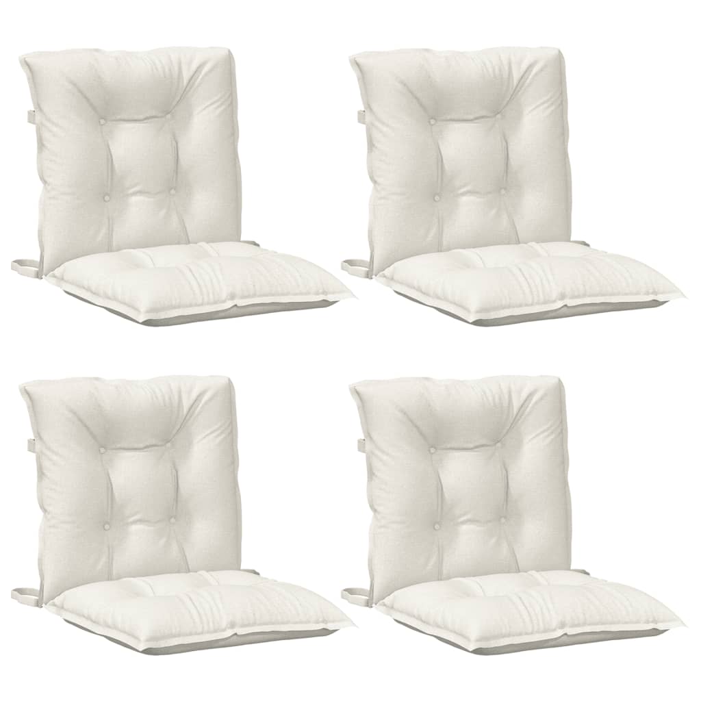Vidaxl stoelkussens 4 st lage vloerkleed 100x50x7 cm stof gemêleerd crème