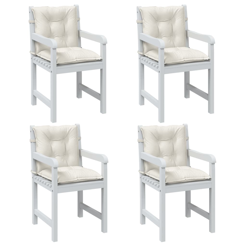 Vidaxl stoelkussens 4 st lage vloerkleed 100x50x7 cm stof gemêleerd crème