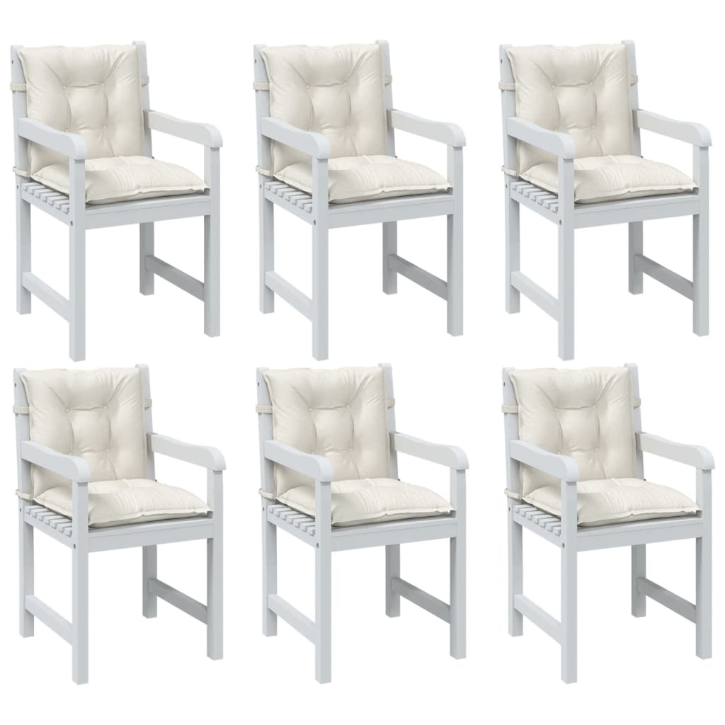 Vidaxl stoelkussens 6 st lage vloerkleed 100x50x7 cm stof gemêleerd crème
