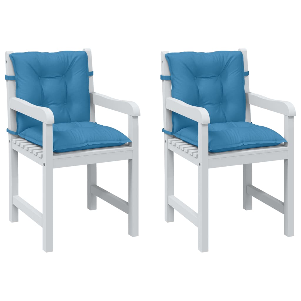 Vidaxl stoelkussens 2 st lage vloerkleed 100x50x7 cm stof gemêleerd blauw
