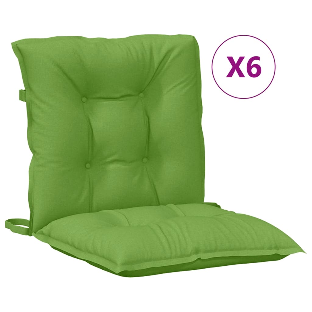 Vidaxl stoelkussens 6 st lage vloerkleed 100x50x7 cm stof gemêleerd groen
