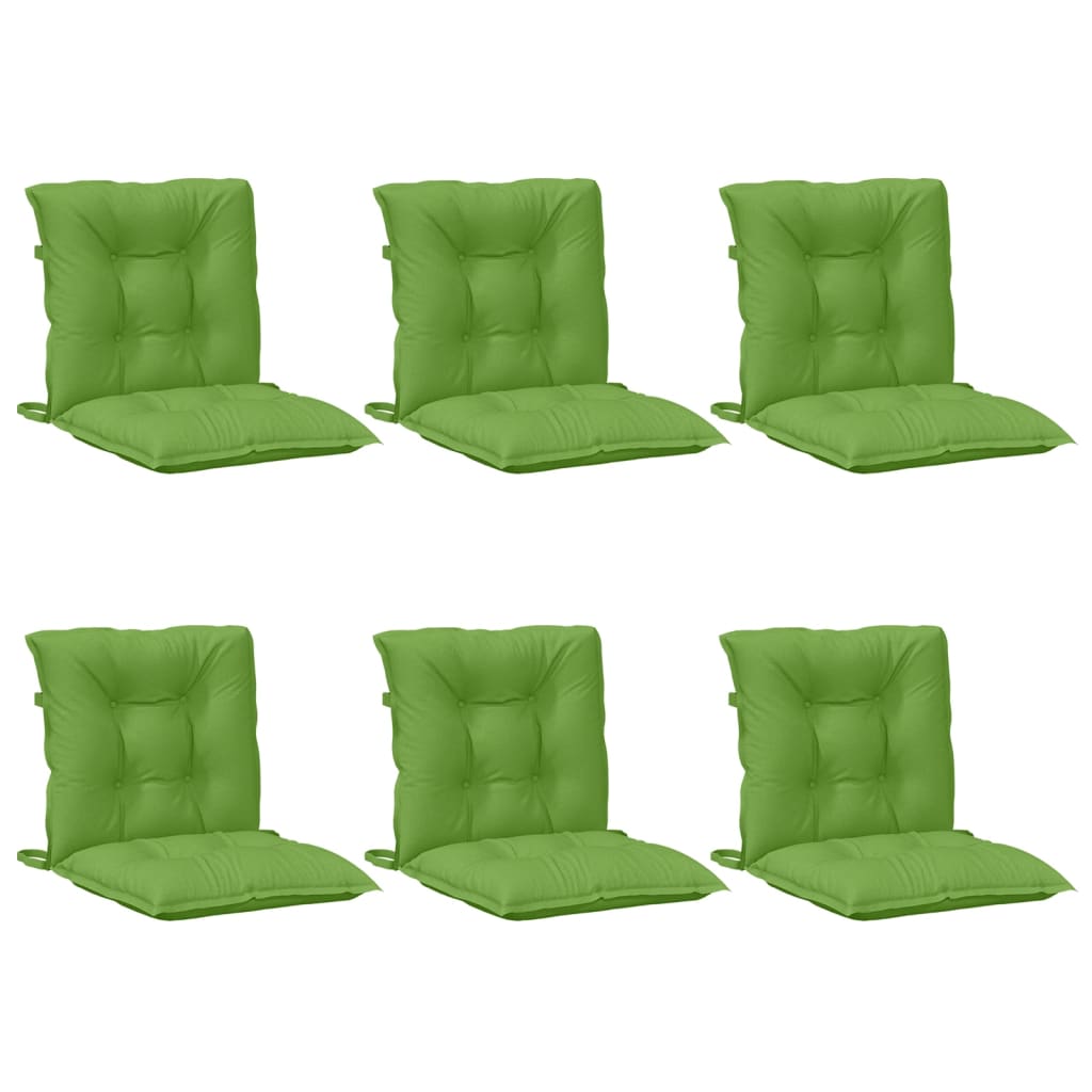 Vidaxl stoelkussens 6 st lage vloerkleed 100x50x7 cm stof gemêleerd groen