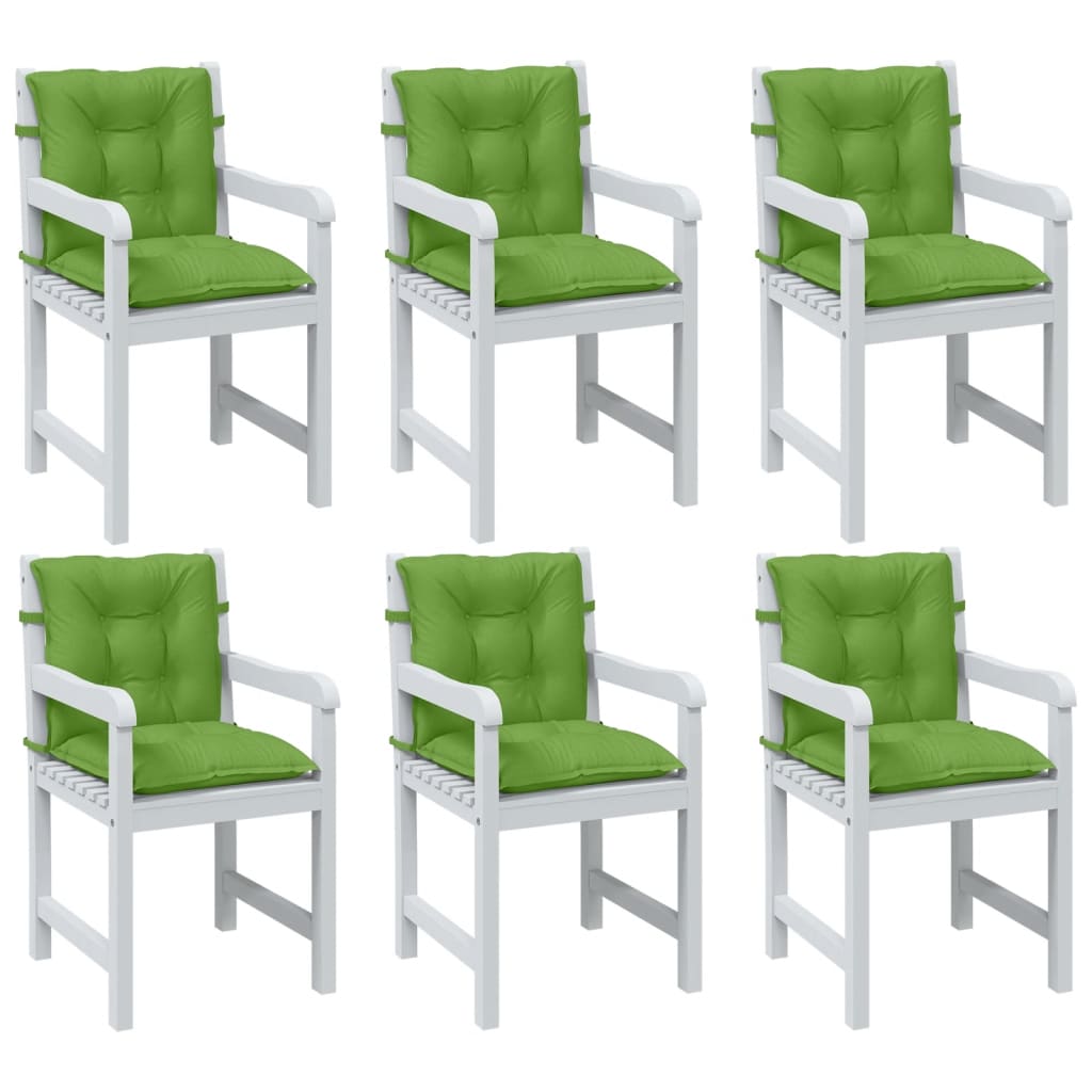 Vidaxl stoelkussens 6 st lage vloerkleed 100x50x7 cm stof gemêleerd groen