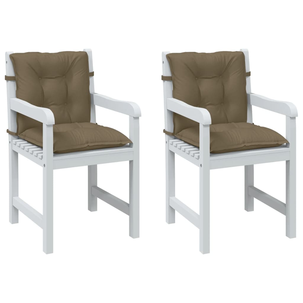 Vidaxl stoelkussens 2 st lage vloerkleed 100x50x7 cm stof gemêleerd taupe