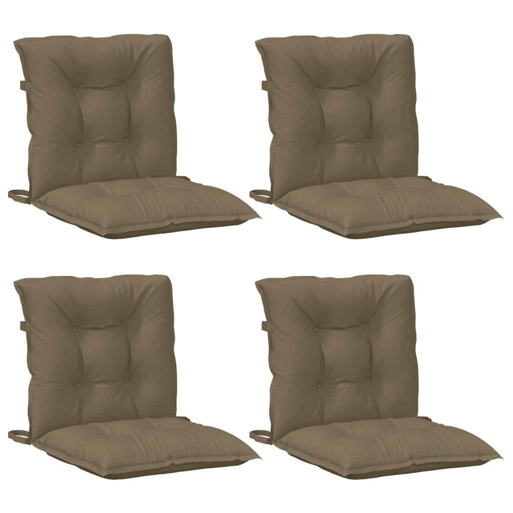 Vidaxl stoelkussens 4 st lage vloerkleed 100x50x7 cm stof gemêleerd taupe