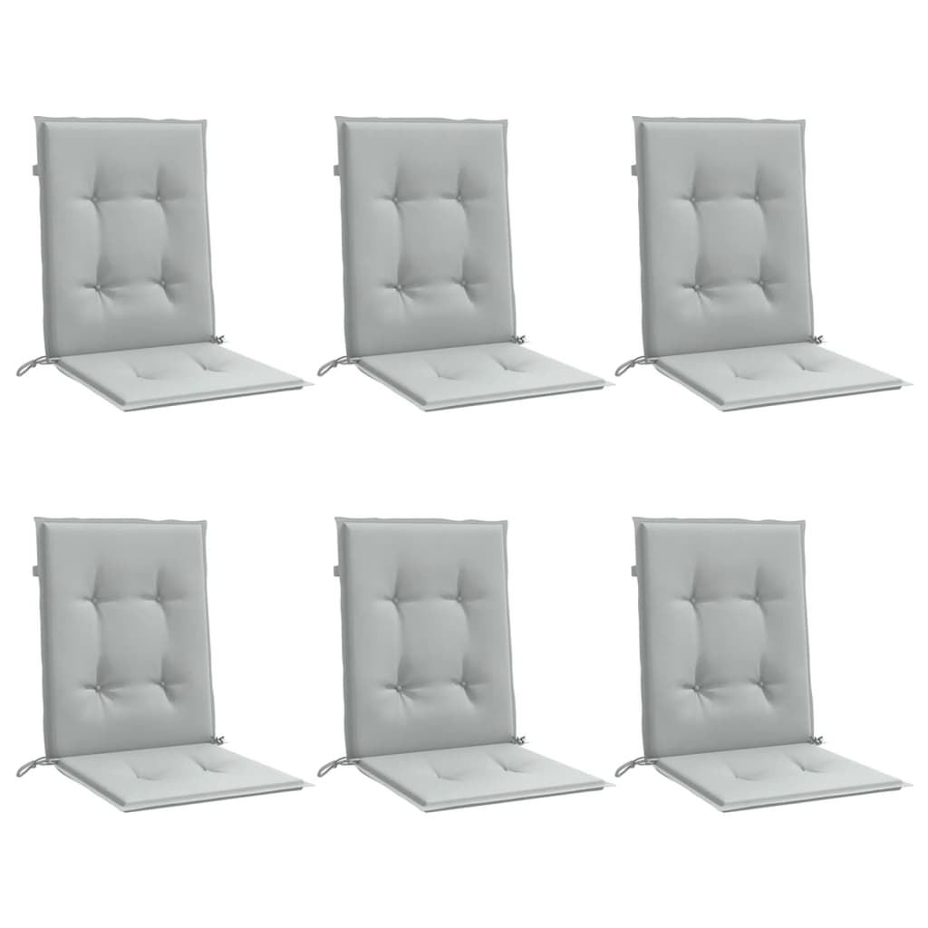 Vidaxl stoelkussens 6 st lage vloerkleed 100x50x4 cm stof lichtgrijs