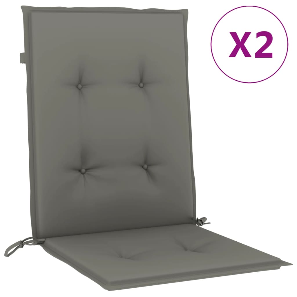 Vidaxl stoelkussens 2 st lage vloerkleed 100x50x4 cm stof donkergrijs