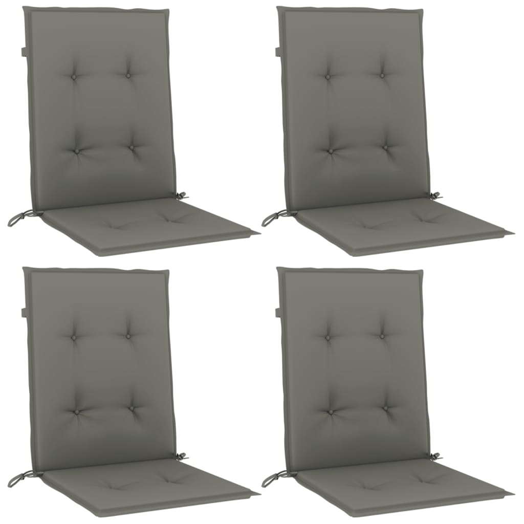 Vidaxl stoelkussens 4 st lage vloerkleed 100x50x4 cm stof donkergrijs