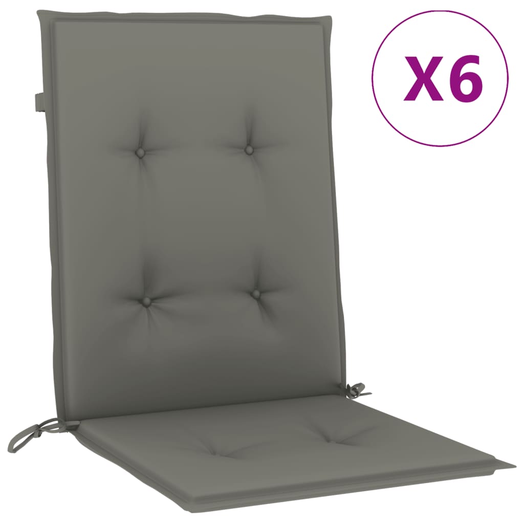 Vidaxl stoelkussens 6 st lage vloerkleed 100x50x4 cm stof donkergrijs