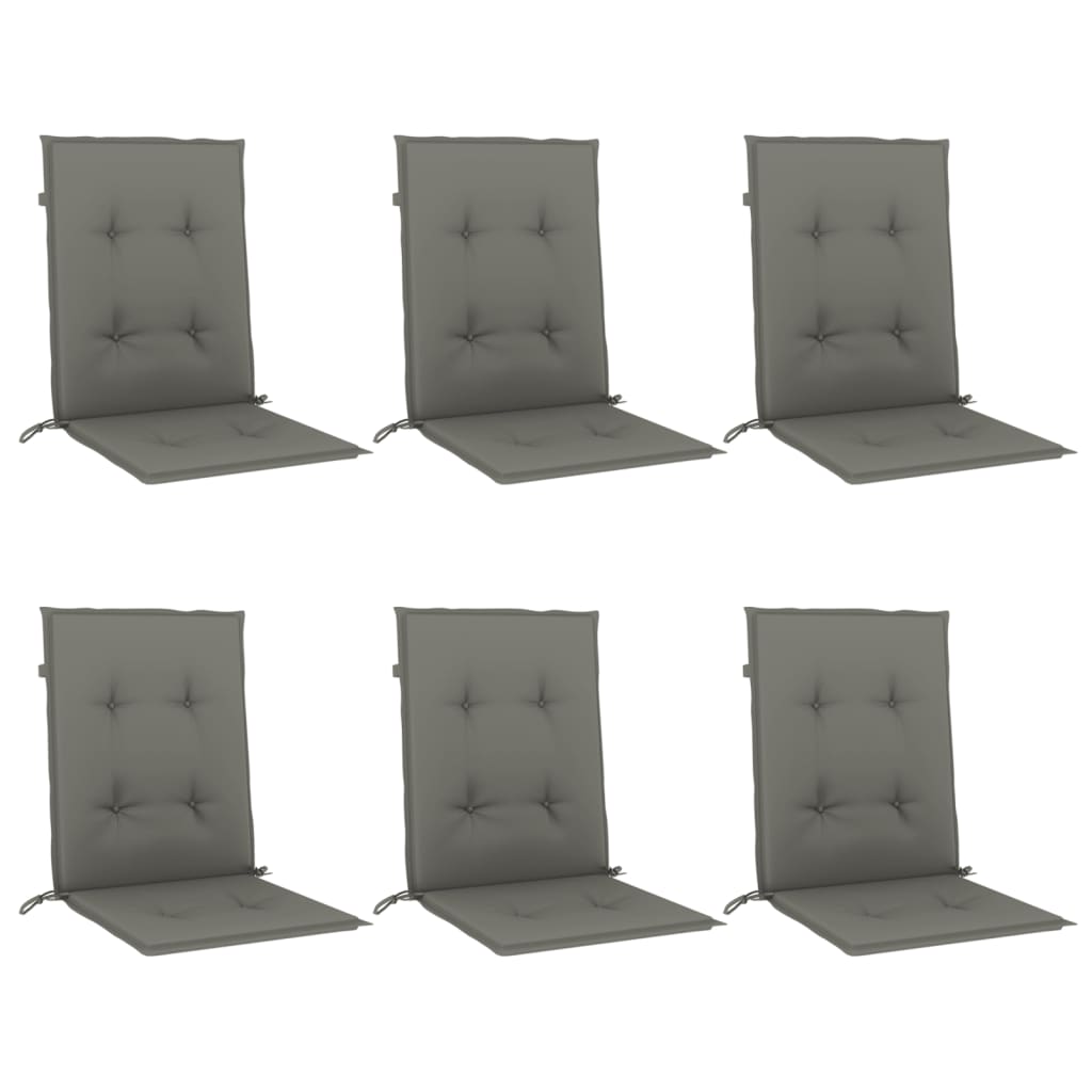 Vidaxl stoelkussens 6 st lage vloerkleed 100x50x4 cm stof donkergrijs
