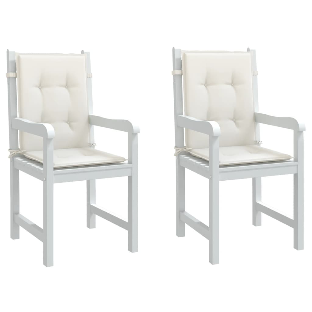 Vidaxl stoelkussens 2 st lage vloerkleed 100x50x4 cm stof gemêleerd crème