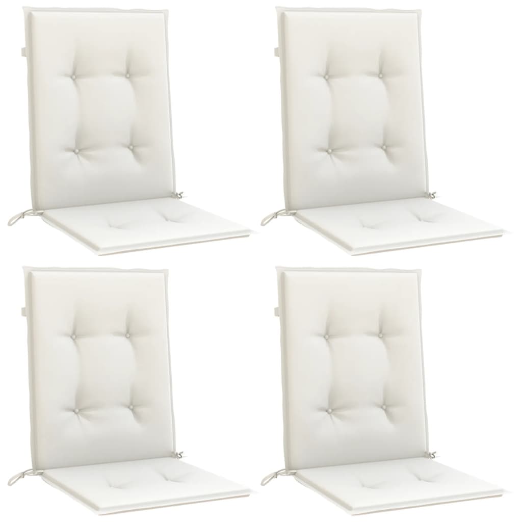 Vidaxl stoelkussens 4 st lage vloerkleed 100x50x4 cm stof gemêleerd crème