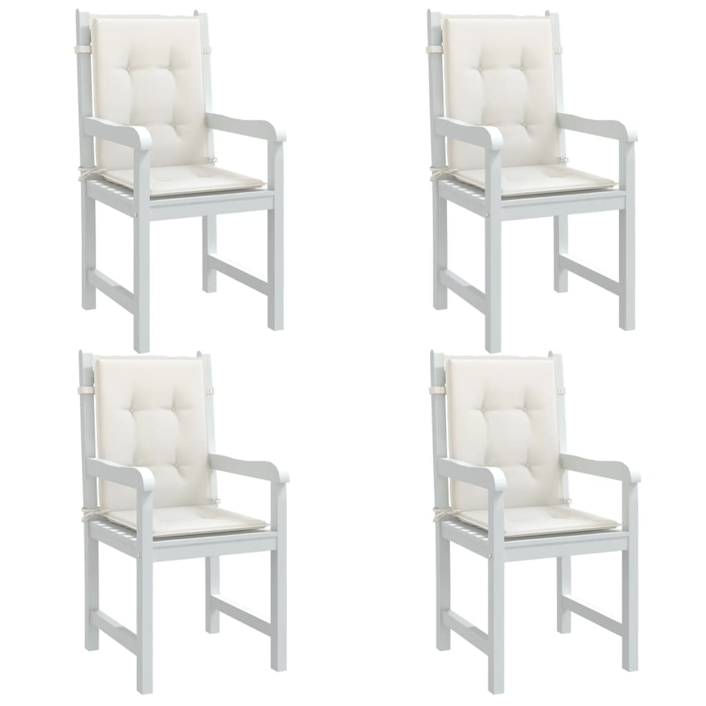 Vidaxl stoelkussens 4 st lage vloerkleed 100x50x4 cm stof gemêleerd crème