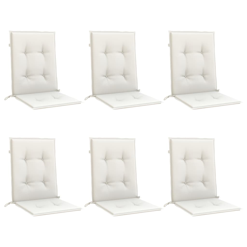Vidaxl stoelkussens 6 st lage vloerkleed 100x50x4 cm stof gemêleerd crème