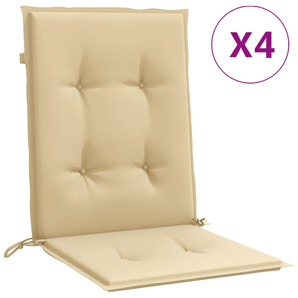 Vidaxl stoelkussens 4 st lage vloerkleed 100x50x4 cm stof gemêleerd beige