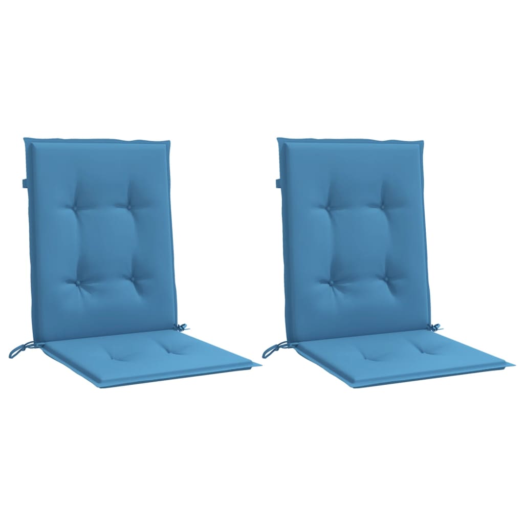 Vidaxl stoelkussens 2 st lage vloerkleed 100x50x4 cm stof gemêleerd blauw